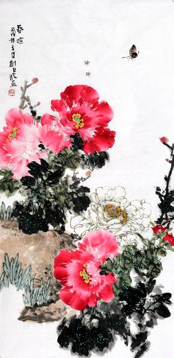 国画==牡丹百图【24】(写意牡丹竖幅 10)