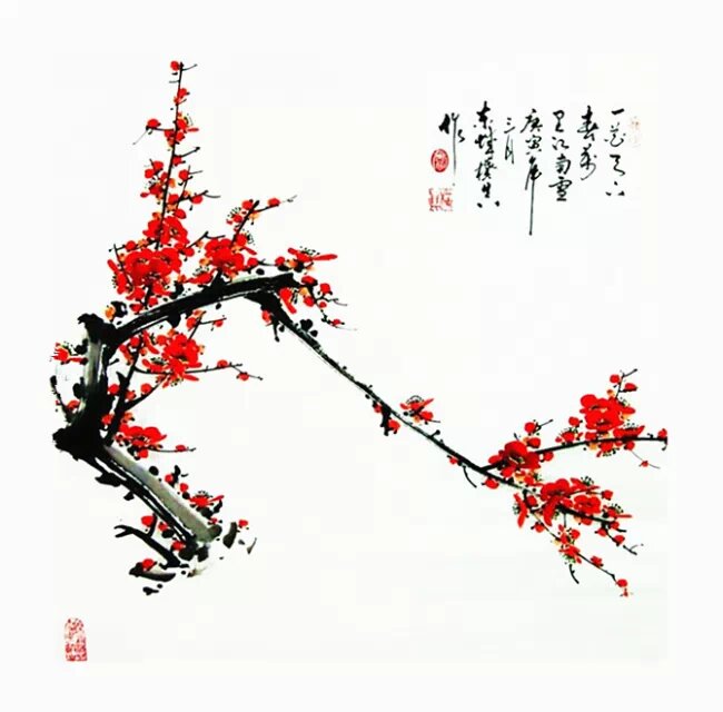 精品国画欣赏-梅花送春来